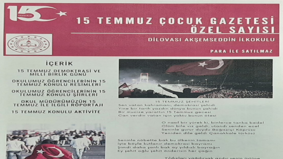 15 TEMMUZ ÇOCUK GAZETESİ ÖZEL SAYISI